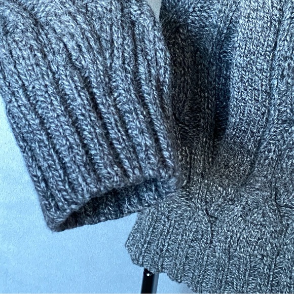 Banana Republic Shawl Cardigan Merino Wool Blend Cable Chunky Knit Gray Men Sz S - Picture 5 of 16